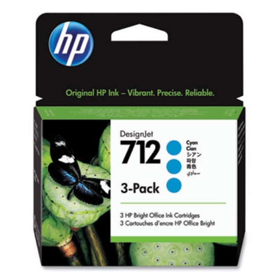 Picture of HP 712, (3ED77A) 3-Pack Cyan Original Ink Cartridge