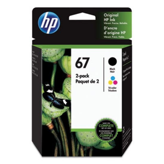 Picture of HP 67, (3YP29AN) 2-Pack Black/Tri-Color Original Ink Cartridges