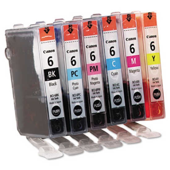 Picture of 4705A018 (BCI-6) Ink, 370 Page-Yield, Black/Cyan/Magenta/Photo Cyan/Photo Magenta/Yellow, 6/Pack