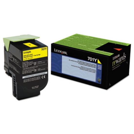 Picture of 70C10Y0 Return Program Toner, 1,000 Page-Yield, Yellow