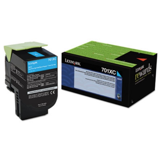 Picture of 70C1XC0 Return Program Extra High-Yield Toner, 4,000 Page-Yield, Cyan