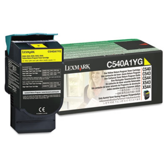 Picture of C540A1YG Return Program Toner, 1,000 Page-Yield, Yellow