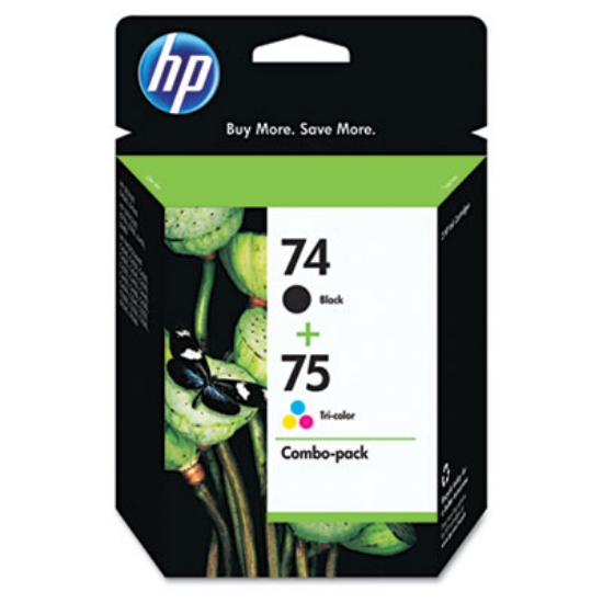 Picture of HP 74/HP 75, (CC659FN) 2-Pack Black/Tri-Color Original Ink Cartridges