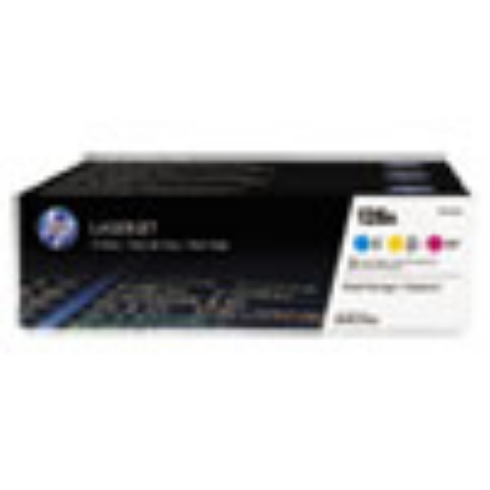 Picture of HP 128A, (CF371A-M) 3-Pack Cyan/Magenta/Yellow Original LaserJet Toner Cartridges