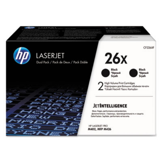 Picture of HP 26X, (CF226X-D) 2-Pack High-Yield Black Original LaserJet Toner Cartridges