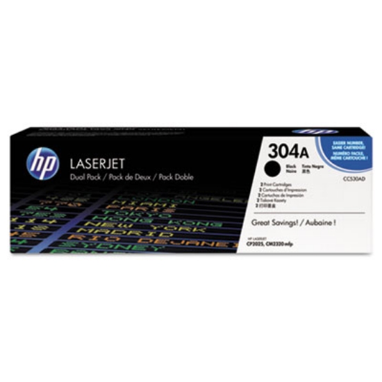 Picture of HP 304A, (CC530A-D) 2-Pack Black Original LaserJet Toner Cartridges