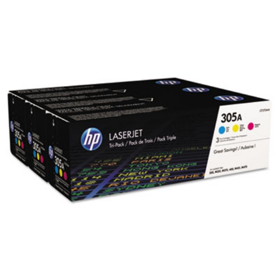 Picture of HP 305A, (CF370A-M) 3-Pack Cyan/Magenta/Yellow Original LaserJet Toner Cartridges