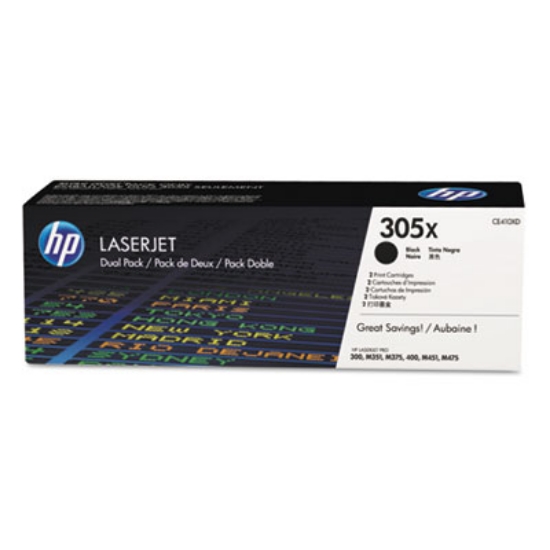 Picture of HP 305X, (CE410X-D) 2-Pack High-Yield Black Original LaserJet Toner Cartridges