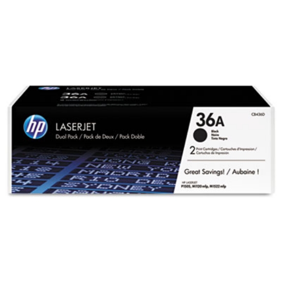 Picture of HP 36A, (CB436D) 2-pack Black Original LaserJet Toner Cartridges