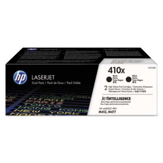 Picture of HP 410X, (CF410X-D) 2-Pack High-Yield Black Original LaserJet Toner Cartridges