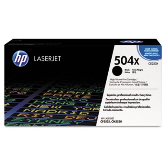 Picture of HP 504X, (CE250X) High-Yield Black Original LaserJet Toner Cartridge