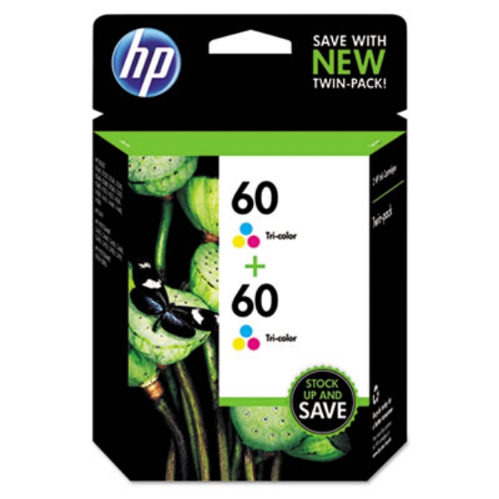 Picture of HP 60, (CZ072FN) 2-Pack Tri-Color Original Ink Cartridges