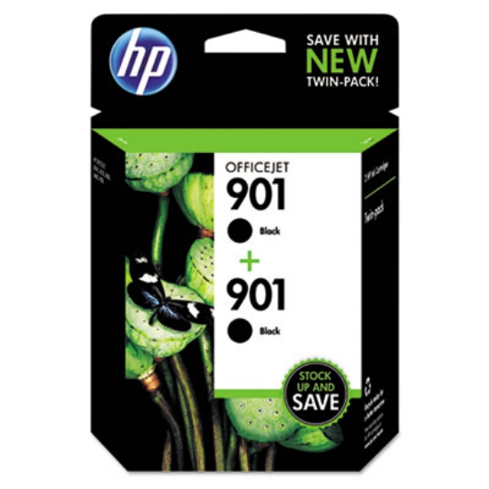 Picture of HP 901, (CZ075FN) 2-Pack Black Original Ink Cartridges