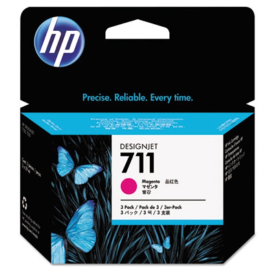 Picture of HP 711, (CZ135A) 3-Pack Magenta Original Ink Cartridges