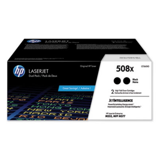 Picture of HP 508X, (CF360X-D) 2-Pack High-Yield Black Original LaserJet Toner Cartridges