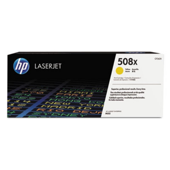 Picture of HP 508X, (CF362X) High-Yield Yellow Original LaserJet Toner Cartridge