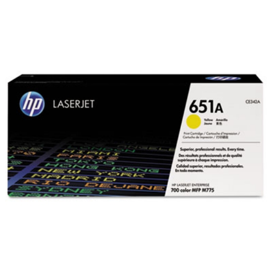 Picture of HP 651A, (CE342A) Yellow Original LaserJet Toner Cartridge