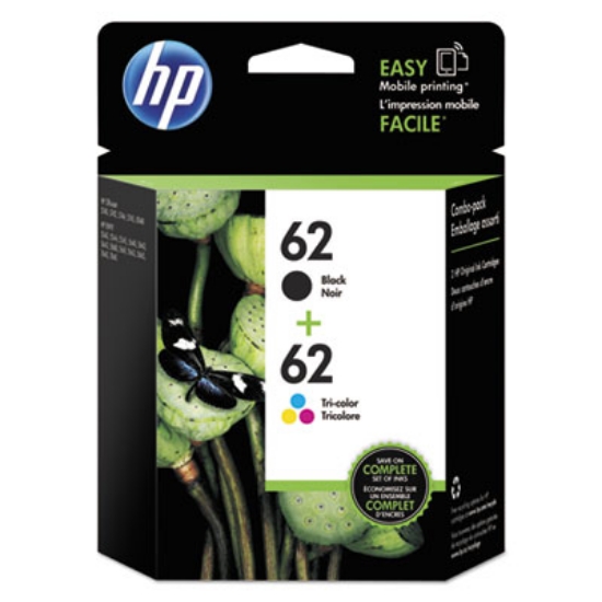 Picture of HP 62, (N9H64FN) 2-Pack Black/Tri-Color Original Ink Cartridges