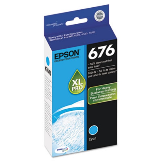 Picture of T676XL220-S (676XL) High-Yield Ink, 2,400 Page-Yield, Cyan