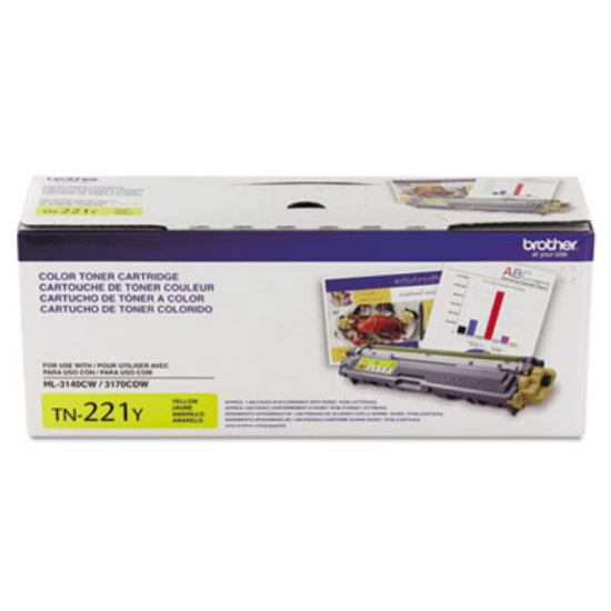 Picture of TN221Y Toner, 1,400 Page-Yield, Yellow