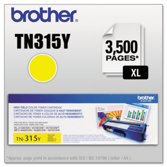 Picture of TN315Y High-Yield Toner, 3,500 Page-Yield, Yellow