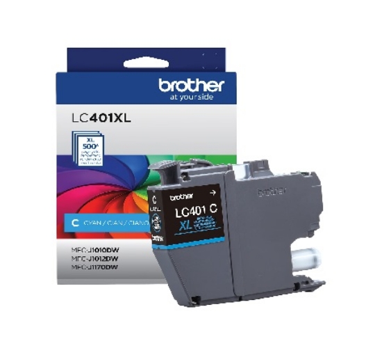 Picture of Brother LC401 Cyan High Yield Ink Cartridge, Prints Up to 500 Pages (LC401XLCS)