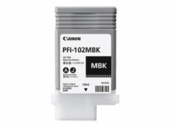 Picture of Canon PFI-102 MBK - 130 ml - matte black - original - ink tank - for imagePROGRAF iPF510, iPF610, iPF650, iPF655, iPF720, iPF750, iPF755, iPF760, LP17, LP24 (PFI102)