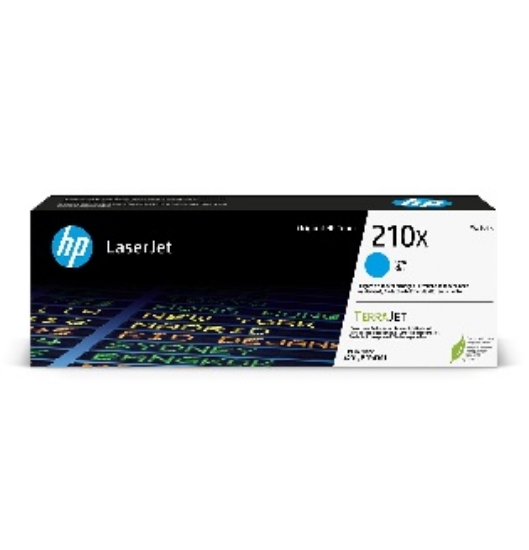 Picture of Hp 210x Original High Yield Laser Toner Cartridge Cyan Pack 5500 Page Yield